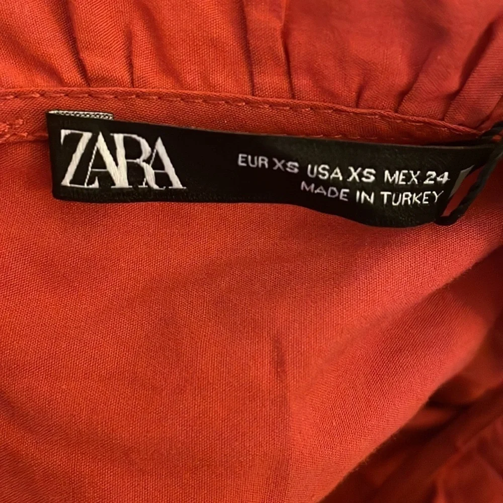 ZARA Ruffled Poplin Cropped Top - Picture 11 of 11